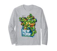 TMNT Tortugas Ninja Mutantes Adolescentes Nueva York Pizza NYC Clásico Manga Larga