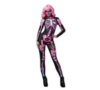 TMOYJPX Disfraz Mujer Niña Gracioso Disfraces Halloween Esqueleto, Ropa para Niñas Adultos Mono Mujer Fiesta Elegante, Mono Chica 6-12 años Ceremonia (XS-S, Púrpura/mujer)