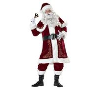 TMOYJPX Disfraz Papa Noel Adulto Mama Vestido Navidad Conjunto Talla Grande, Cosplay Disfraces Adultos de Iguales a Juego Espectáculos, Fiestas, Drama (Hombres, L)