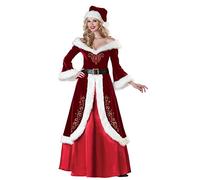 TMOYJPX Disfraz Papa Noel Adulto Mama Vestido Navidad Conjunto Talla Grande, Cosplay Disfraces Adultos de Iguales a Juego Espectáculos, Fiestas, Drama (Mujeres, L)