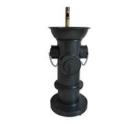 TMPTY Pedestal Lavabo con Grifo, Boca De Incendio Estilo Retro Americano Metal Arte De Hierro Lavabo De Pie Fregaderos (Color : Negro)