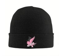 TMQZHQAVH 2025 Lil Peep Crybaby Broche Knited Hat Gorros de Hombre Otoño Invierno Rosa 1996-2017 Gorra de Ganchillo