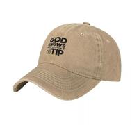 TMQZHQAVH Dios Sabe cuándo no Das propina - Citas graciosas de Camarero Gorra de béisbol Sombrero de Broma Casco Hombre Femenino