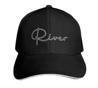TMQZHQAVH Etiqueta de Nombre River Cursive (Negra) Gorra de béisbol Gorra de Golf de Lujo Gorra de Golf Gorra de Sol Genuino Gorra de Camionero Moda Playa para Mujeres Moda de Playa Masculina