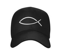 TMQZHQAVH Gorra de béisbol Jesus Fish Personalizada para Hombres, Mujer, Sombrero Cristiano de papá Transpirable