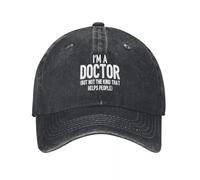 TMQZHQAVH Mujeres Hombres, Soy médico, Pero no del Tipo Que Ayuda a la Gente Sombrero de Payback Snapback Impreso Gorra de béisbol Ajustable de Camionero