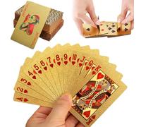 TMRBBesty Baraja Poker Plastico,Novedad Cartas de Poker,Baraja de Poker PVC,Cartas de Poker Impermeables,Barajas De Carta De Juegos Estándar,Juego de Cartas para Juegos de reuniones Familiares,Oro