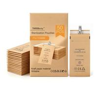 TMRBBesty Bolsa de Esterilización Profesional, 50PCS, 75x150mm, Papel, Sin Acabado, Adecuado para Herramientas de Belleza y Uñas