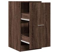 Tmriohed Armario de farmacia marrón con aspecto de roble, armario auxiliar de madera con 2 cajones, armario extraíble y cómoda para cocina, salón y oficina, 40 x 41 x 77,5 cm