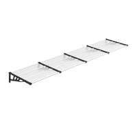 Tmriohed Marquesina para puerta, color negro y transparente, 396 x 90 cm, de policarbonato, de cámara hueca, para puertas exteriores, entrada y ventanas