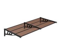Tmriohed Marquesina para puerta negra 152,5 x 90 cm, de policarbonato y aluminio, para entrada de casa, toldo para puertas exteriores y ventanas, protección contra la intemperie con soporte de ABS