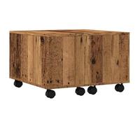 Tmriohed Mesa de centro con aspecto de madera envejecida, 60 x 60 x 38 cm | Mesa auxiliar compacta para sala de estar con mucho espacio de almacenamiento para revistas y cuerpo resistente de hasta 60