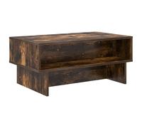 Tmriohed Mesa de centro de roble ahumado, 80 x 46 x 35 cm, madera | Mesa de salón compacta de roble con dos compartimentos abiertos para periódicos, mandos a distancia y decoración.