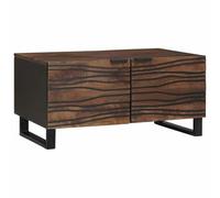 Tmriohed Mesa de centro efecto nogal, 80 x 50 x 40 cm, mesa de salón | Moderna mesa auxiliar de salón con dos puertas, estructura de metal resistente y elegante cuerpo marrón.