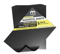 TMS - Hojas magnéticas autoadhesivas, para hacer letreros de coche, taxi o vehículo, uso para manualidades o almacenamiento de troqueles de metal, fuertes, adhesivas y flexibles, paquete de 5, 0,85 mm