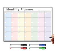 TMS - Pizarra blanca mensual A3 | Calendario magnético para nevera para preparación de comidas, trabajo o planificación familiar | Fabricado en el Reino Unido (A3, color pastel)