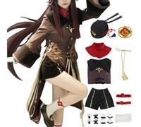 TMSREBU Hu Tao Cosplay Costume Halloween Outfit with Hat for Women