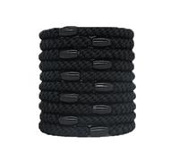 TMTGTS 10 gomas para el pelo trenzadas de algodón multicolor a la moda suave tejidas para ponytail sin daños, bandas elásticas reutilizables para cabello grueso y pesado (15#)