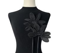 TMTGTS 2 parches de flores de gasa con flores de loto, apliques florales de encaje para ropa, proyectos de manualidades, ropa, sábanas, mochilas, ropa de cama, bufandas, sombreros, vaqueros