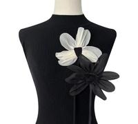 TMTGTS 2 parches de flores de gasa con flores de loto, apliques florales de encaje para ropa, proyectos de manualidades, ropa, sábanas, mochilas, ropa de cama, bufandas, sombreros, vaqueros