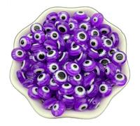 TMTGTS 300 cuentas redondas de mal de ojo de 8 mm, espaciadores de ojos malvados, pupila, ojos para manualidades, muñecas, muñecas, peluches, ojos de peluche, fabricación de joyas, pulseras y collares