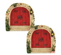 TMTGTS Puerta de hadas para jardín, 2 unidades, puertas de hadas, miniatura, accesorios para puerta de hadas, puerta de hadas, puerta de hadas, minipuerta de casa para bricolaje, paisajismo, casa de
