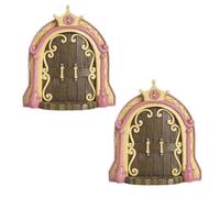 TMTGTS Puerta de hadas para jardín, 2 unidades, puertas de hadas, miniatura, accesorios para puerta de hadas, puerta de hadas, puerta de hadas, minipuerta de casa para bricolaje, paisajismo, casa de