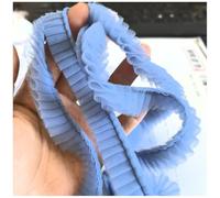 TMTGTS Ribete de volantes plisado de 1,6 cm x 1 yarda, ribetes de tela fruncida, ribetes plisados, ribetes decorativos, ribetes para extensiones de faldas, bolsos, sombreros, ropa