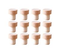TMTGTS Tapón para botellas de vino, 12 unidades, 18 mm, de madera, tapón de corcho para botellas de vino, tapón para botellas de vino