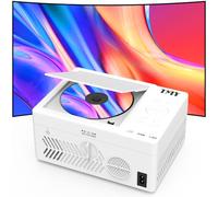 TMY Bluetooth Projector with DVD Player Built in, 1080P Mini Projector, Portable DVD Projector for Outdoor Movies, Compatible with Smartphone/PC/TV Stick/HDMI/AV/USB/TF