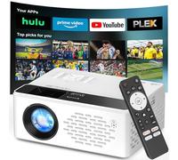 TMY Proyector inteligente nativo 1080P con WiFi y Bluetooth, compatible con Netflix/Prime Video/YouTube, para Smartphone/TV Stick/HDMI/USB, uso en interiores y exteriores, camping, juegos