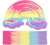 TMZELOA 2 Pcs Sensory Activity Board, de Color Juguete Sensorial Double Side Silicone Calm Down Fidget Toy con 22 Cuerdas, Tablero Sensorial para Viajes Alivio de Ansiedad Estrés ADHD Autismo