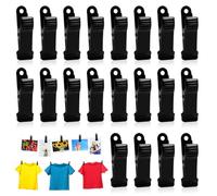 TMZELOA 20 Piezas Pinzas Papeleria Metálicas, Abrazadera de Clip de Papel Bulldog Clip Clips de Carpeta Pinzas Metalicas para Colgar Fotos DIY Fotos Postales Decoración Colgar Foto con Pinza