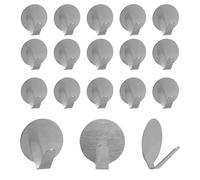 TMZELOA 30 unidades de mini ganchos autoadhesivos redondos plateados, sin necesidad de taladrar, ganchos de acero inoxidable para baño, cocina, salón, oficina, para objetos pequeños