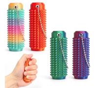 TMZELOA 4 Pcs Juguetes Sensoriales, Fidget Juguetes Keechchain con Punta Grippie Stim Fidget Toys Antistress Adultos Pain Stim Fidget Juguete, Alivio del Estrés para Amigos Compañeros de Trabajo