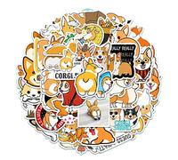 TMZELOA 50 piezas de pegatinas de mascotas pequeñas, pegatinas de Corgi, pegatinas de Corgi de varias acciones lindas, pegatinas de decoración DIY para portátil, bicicleta