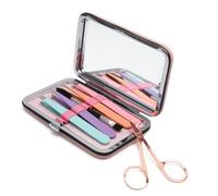 TMZELOA Juego de 6 pinzas para mujer, juego de pinzas de precisión de acero inoxidable con estuche de viaje, pinzas de precisión de acero inoxidable para mujeres y hombres, cara, barbilla, pelo