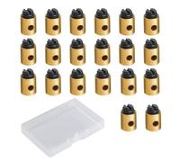 TMZELOA Nipel Cable Freno Bicicleta Moto 20pcs 5x6mm de Latón - Set Nipel Bowden Lötfrei con Tornillo Sujetacables y Caja Transparente - Kit Reparación Universal Cable Gas y Freno para Bicicleta Moto