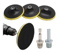 TMZELOA Plato Lijador 125mm 3 Unidades - Soporte con Velcro M14 y Eje 8mm - Accesorio Universal para Taladro, Amoladora y Pulidora Auto, Madera y Metal