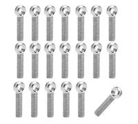 TMZELOA Tornillo de Ojo M5 x 20mm Inox A2-70 DIN444 - 20 Piezas Perno de Ojo Roscado, Tornillo de Anilla Inoxidable Alta Resistencia para Máquinas, Automóvil, Tuberías, Válvulas y Bricolaje