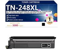 TN-248XL Cartucho de Tóner Compatible TN-248XL BK/C/M/Y de Alto Rendimiento para Brother HL-L8230CDW HL-L8240CDW HL-L3220CDW MFC-L8340CDW MFC-L8390CDW Impresoras ,Black-1 Pack