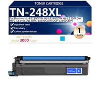 TN-248XL Cartucho de Tóner Compatible TN-248XL BK/C/M/Y de Alto Rendimiento para Brother HL-L8230CDW HL-L8240CDW HL-L3220CDW MFC-L8340CDW MFC-L8390CDW Impresoras ,Cyan-1 Pack