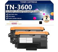 TN-3600 Cartucho de Tóner Compatible para Brother HL-L5210DN L5210DW L5215DN L6415DW L6210DW L6210DWT L6410DN Impresoras【Alto Volumen de Impresión con Chip】,Black-2 Pack