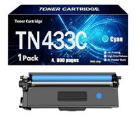 TN-433BK TN-433C TN-433M TN-433Y Cartucho De Tóner Compatible para Brother | Compatible Para HL-L8360CDW HL-L8360CDWT HL-L9310CDW MFC-L8895CDW MFC-L8900CDW MFC-L9570CDW - Con Chip,Cyan