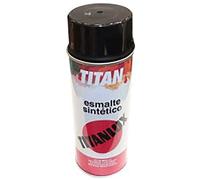 Titan S01056740 Spray Esmalte Sintético, Negro Brillo, 400 ml