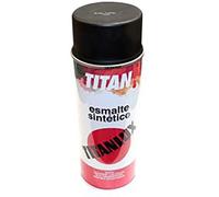 Titan S01057640 Spray Esmalte Sintético, Negro Mate, 400 ml