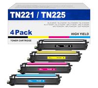 TN221 - Cartuchos de tóner TN221, 4 unidades, TN225, repuesto para Brother tn221, tn221bk, tn225, compatible con Brother MFC-9130CW, cartucho de tóner HL-3170CDW, impresora HL-3140CW MFC-9330CDW