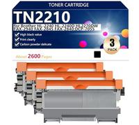 TN2210 Cartucho de Tóner Compatible para Brother HL-2240 HL-2240D HL2270DW FAX-2940 FAX-2845 FAX-2840 DCP-7055 DCP-7060D Impresoras, Alto Rendimiento 2600 Páginas, Impresión Nítida,Black-3 Pack