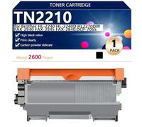 TN2210 Cartucho de Tóner para Brother HL-2240 HL-2240D HL2270DW FAX-2940 FAX-2845 FAX-2840 DCP-7055 DCP-7060D Impresoras, 2600 Páginas,Black-1 Pack