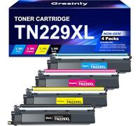 TN229XL TN229 XL / V - Cartucho de tóner de Alto Rendimiento, 4 Unidades con Chip Compatible con impresoras Brother TN229 TN229XL MFC-L3720CDW L3780CDW HL-L3280CDW L3220CDW L3300CDW TN229 TN-229